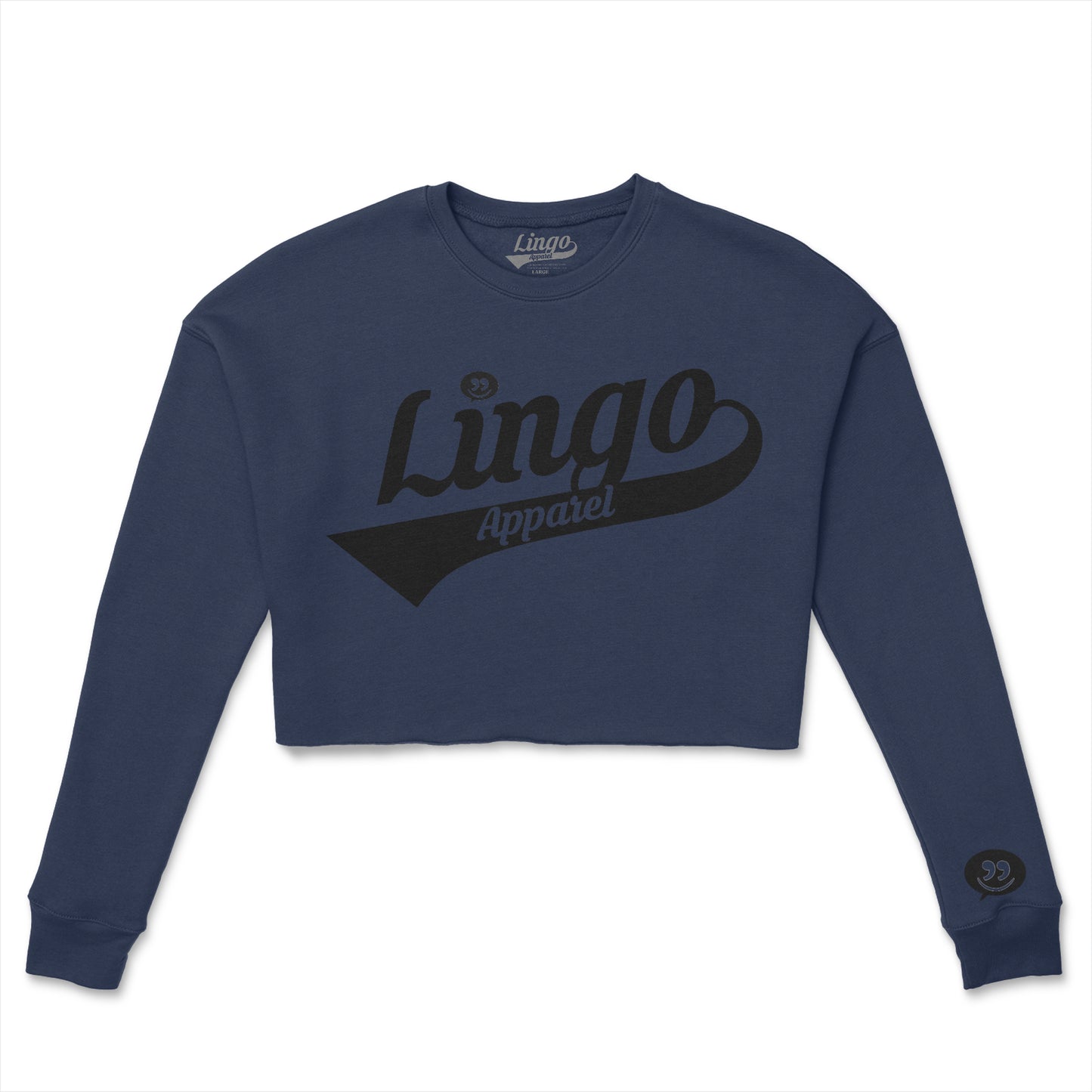 Lingo Apparel (Women's Crop Crew Fleece) BLK